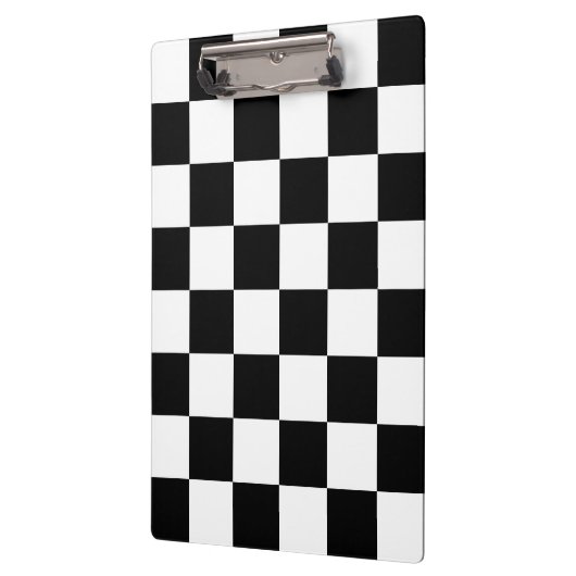 Checkerboard pattern black and white klemmbrett (Links)