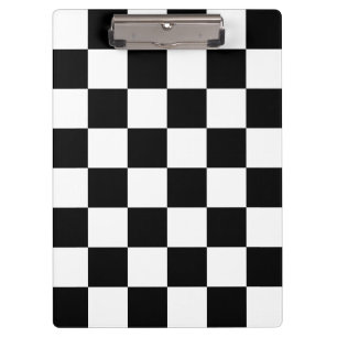 Checkerboard pattern black and white klemmbrett