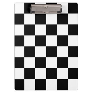 Checkerboard pattern black and white klemmbrett