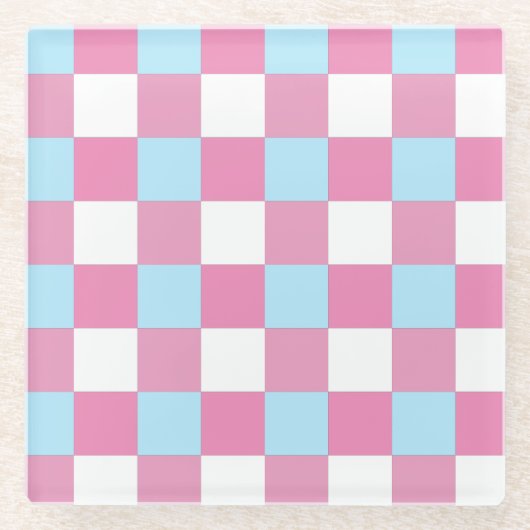 Checkerboard Pattern Glasuntersetzer (Vorderseite)