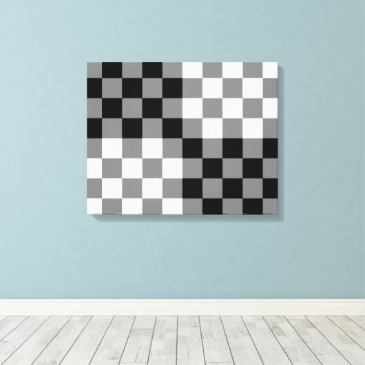 CHECKERBOARD PATTERN LEINWANDDRUCK (Insitu (Holzboden))
