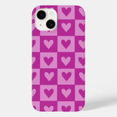 Checkerboard Pink Heart Muster Handy Case (Rückseite)