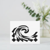 Checkerboard Wave Postcard Postkarte (Stehend Vorderseite)