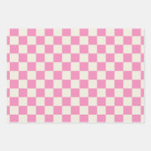 Checkerboard Yellow Pink Green Preppy Retro Fun Geschenkpapier Set (Vorderseite 2)