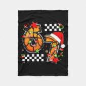 Checkered 67 Basketball Santa Hat Christmas Six Se Fleecedecke (Vorderseite)