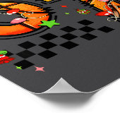 Checkered 67 Basketball Santa Hat Christmas Six Se Poster (Ecke)