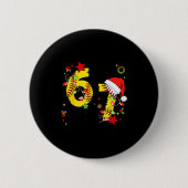 Checkered 67 Softball Santa Hat Christmas Six Seve Button (Vorderseite)