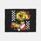 Checkered 67 Softball Santa Hat Christmas Six Seve Fleecedecke (Vorderseite (Horizontal))