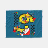 Checkered 67 Softball Santa Hat Christmas Six Seve Fleecedecke (Vorderseite (Horizontal))