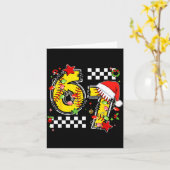 Checkered 67 Softball Santa Hat Christmas Six Seve Karte (Gelbe Blume)