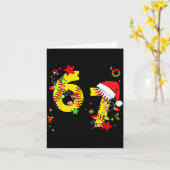 Checkered 67 Softball Santa Hat Christmas Six Seve Karte (Gelbe Blume)