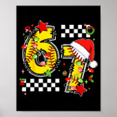 Checkered 67 Softball Santa Hat Christmas Six Seve Poster (Vorne)