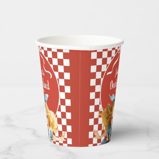 Checkered Alice in ONEDERLAND 1st Birthday Party Pappbecher (Rechts)