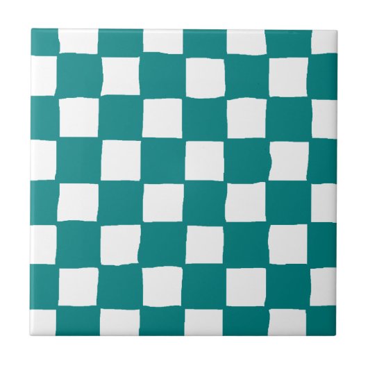 checkered (aquamarine) Fliese des Musters (Vorderseite)