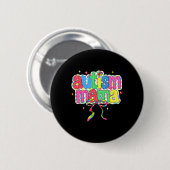 Checkered Autism Mama Coquette Bow Autism Awarenes Button (Vorne & Hinten)