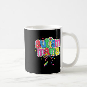 Checkered Autism Mama Coquette Bow Autism Awarenes Kaffeetasse