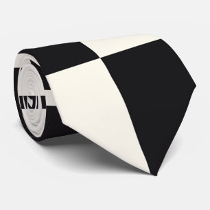 Checkered beauty black and white krawatte