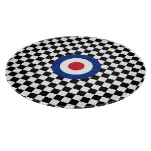 Checkered Black Racing Target Mod Schneidebrett
