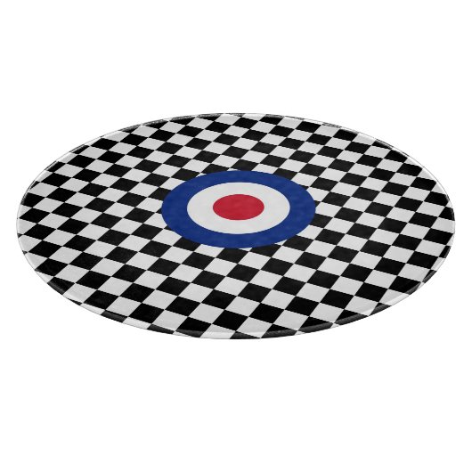 Checkered Black Racing Target Mod Schneidebrett (Ecke)