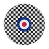 Checkered Black Racing Target Mod Schneidebrett (Vorderseite)