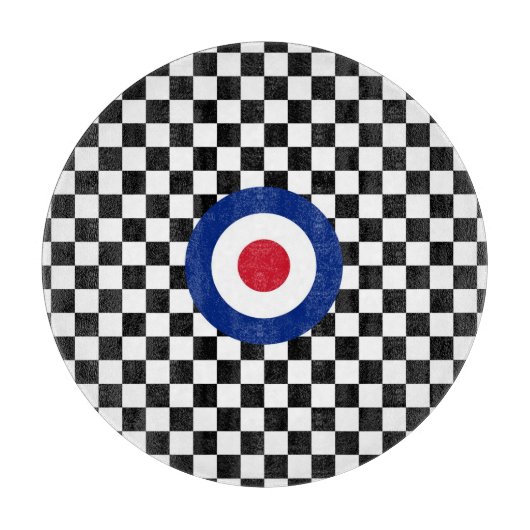 Checkered Black Racing Target Mod Schneidebrett (Vorderseite)