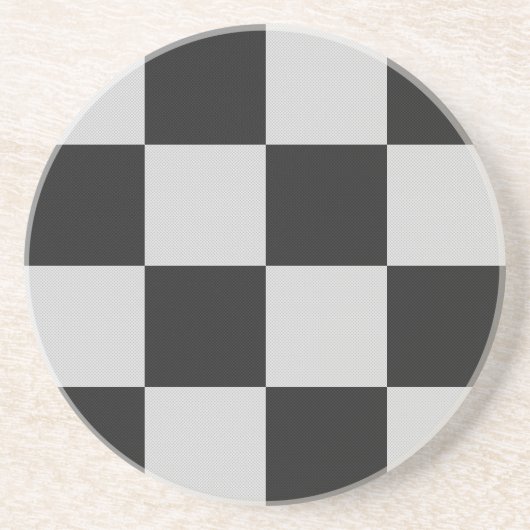 Checkered Black & White Squares or CUSTOM COLOR Getränkeuntersetzer (Vorne)