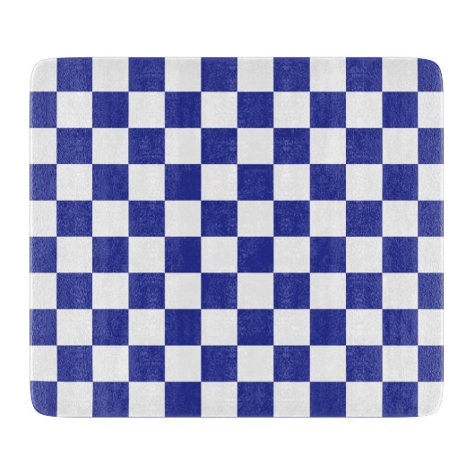 Checkered Blue and White  Schneidebrett (Vorderseite)