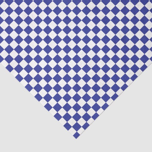 Checkered Blue and White  Tissue Paper Seidenpapier (Ausschnitt)