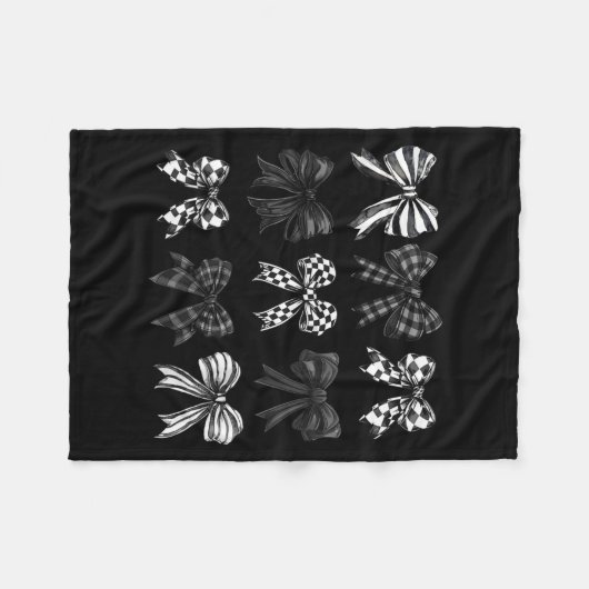 Checkered Bow Coquette Funny Gift Tee Women, Men Fleecedecke (Vorderseite (Horizontal))