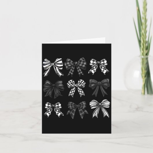 Checkered Bow Coquette Funny Gift Tee Women, Men  Karte (Vorderseite)