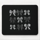 Checkered Bow Coquette Funny Gift Tee Women, Men Mousepad (Vorne)