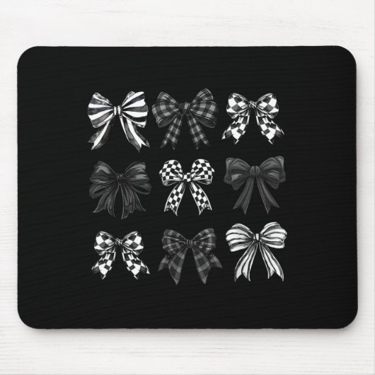 Checkered Bow Coquette Funny Gift Tee Women, Men  Mousepad (Vorne)