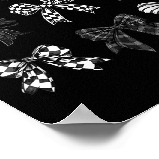 Checkered Bow Coquette Funny Gift Tee Women, Men Poster (Ecke)