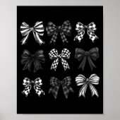 Checkered Bow Coquette Funny Gift Tee Women, Men Poster (Vorne)