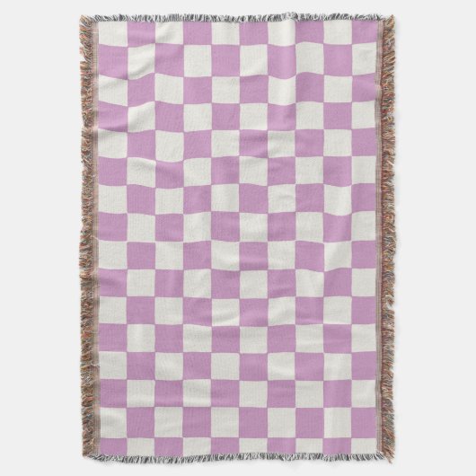 Checkered Checkerboard in Lavender Girls Schlafzim Decke (Vorderseite Vertikal)