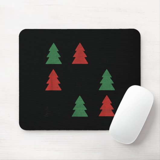 Checkered Christmas Tree Graphic Crewneck Swea Fun Mousepad (Mit Mouse)
