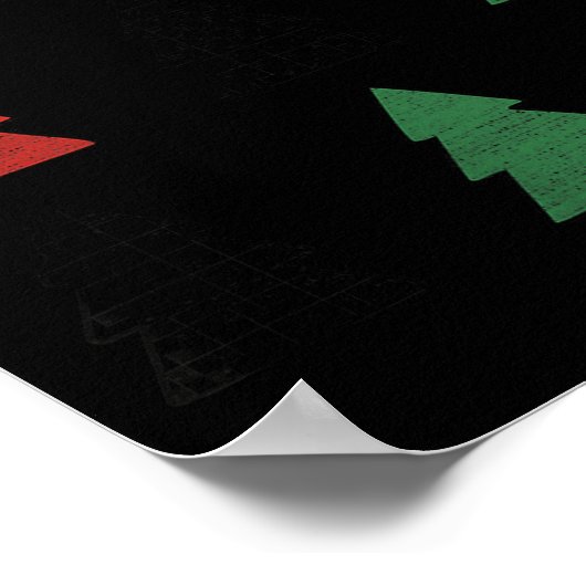 Checkered Christmas Tree Graphic Crewneck Swea Fun Poster (Ecke)