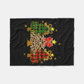 Checkered Christmas Trees Red Green Plaid Leopard  Fleecedecke (Vorderseite (Horizontal))