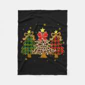 Checkered Christmas Trees Red Green Plaid Leopard  Fleecedecke (Vorderseite)