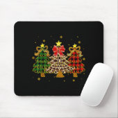 Checkered Christmas Trees Red Green Plaid Leopard Mousepad (Mit Mouse)