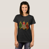 Checkered Christmas Trees Red Green Plaid Leopard T-Shirt (Vorne ganz)
