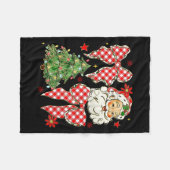 Checkered Coquette Bow Santa Claus Christmas Holid Fleecedecke (Vorderseite (Horizontal))