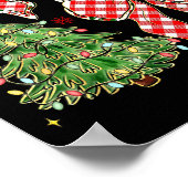 Checkered Coquette Bow Santa Claus Christmas Holid Poster (Ecke)