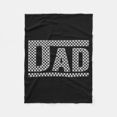 Checkered Dad Black White Funny Dad Father's Day M Fleecedecke (Vorderseite)
