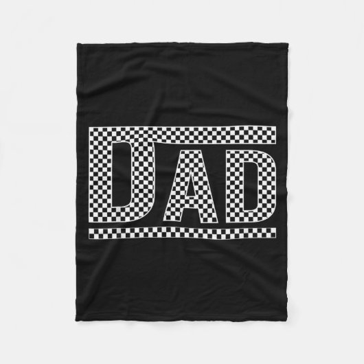 Checkered Dad Black White Funny Dad Father's Day M Fleecedecke (Vorderseite)
