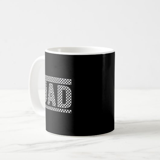 Checkered Dad Black White Funny Dad Father's Day M Kaffeetasse (Vorderseite Links)