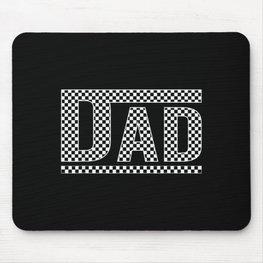 Checkered Dad Black White Funny Dad Father's Day M Mousepad (Vorne)