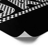 Checkered Dad Black White Funny Dad Father's Day M Poster (Ecke)