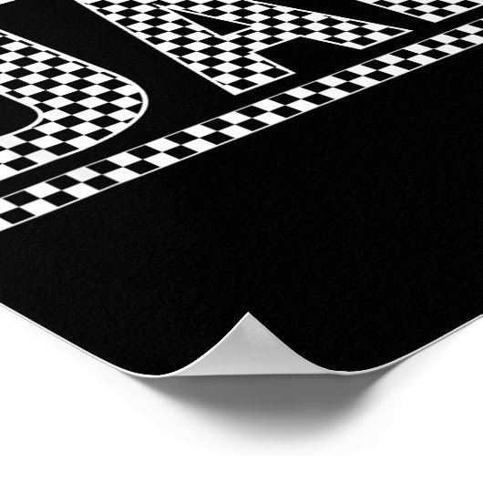 Checkered Dad Black White Funny Dad Father's Day M Poster (Ecke)