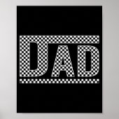 Checkered Dad Black White Funny Dad Father's Day M Poster (Vorne)